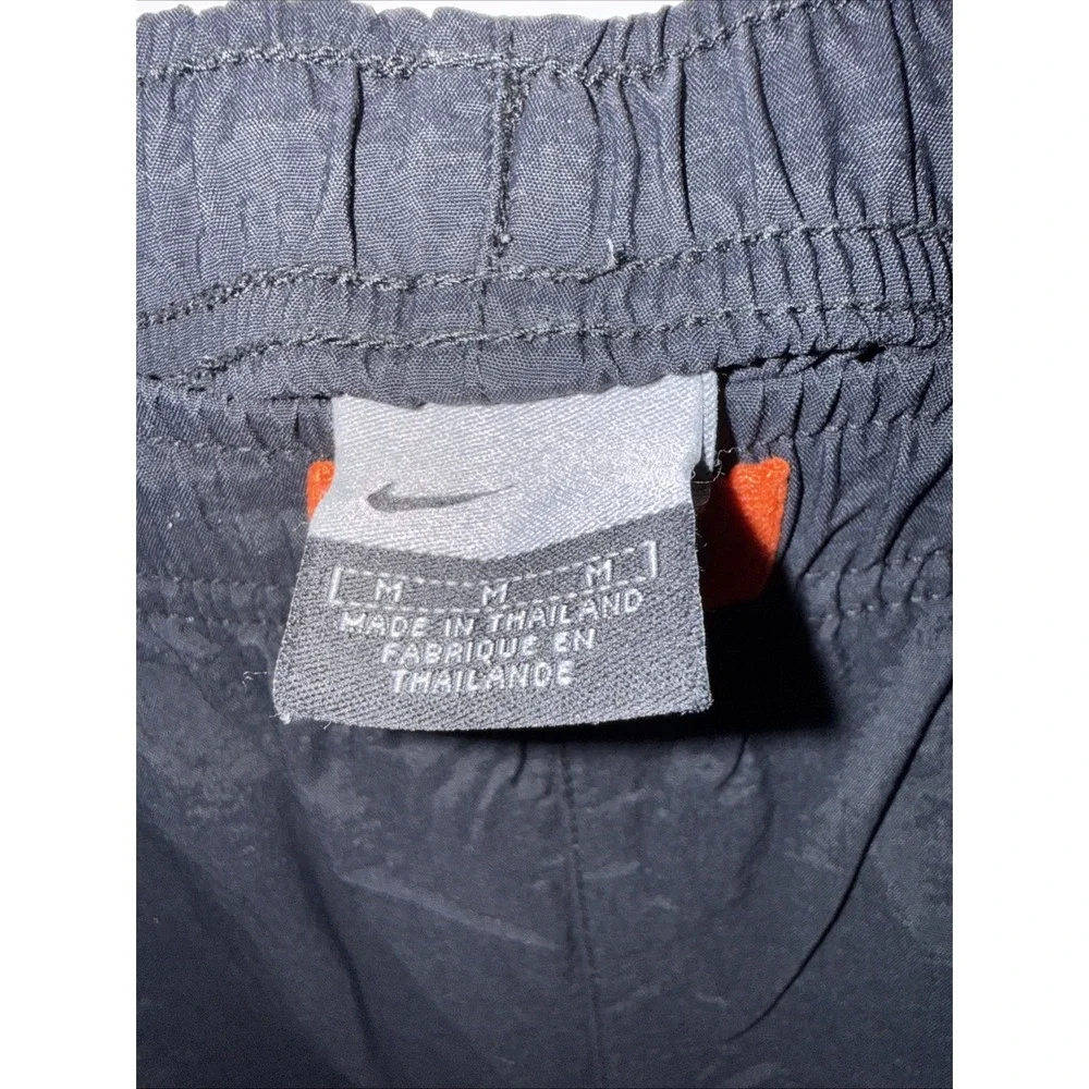 Y2K Nike Swoosh Track Pants Black Gray Windbreaker Joggers‎ Men's Medium